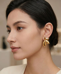 Petal Leaf Studs – Waterproof & Tarnish-Free