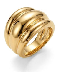 Chunky Ribbed Ring Gold – Waterproof & Tarnish-Free