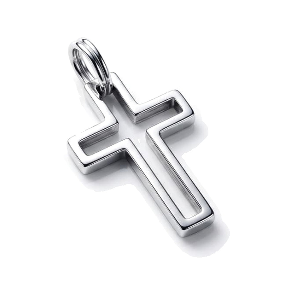 Open-Frame Cross Pendant Silver – Waterproof & Tarnish-Free