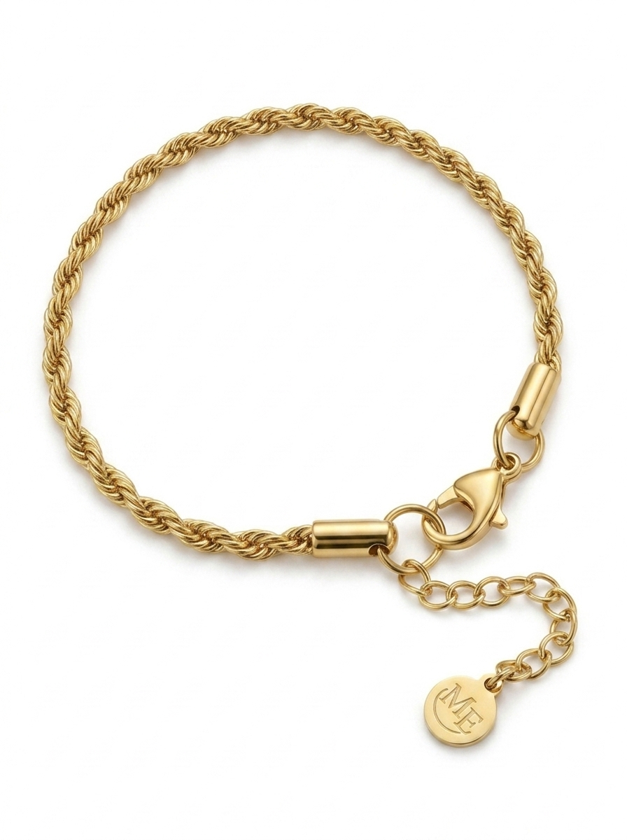 Thin Twisted Rope Bracelet Gold – Waterproof & Tarnish-Free