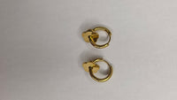 Flower Charm Huggie Hoops Gold β Waterproof & Tarnish-Free