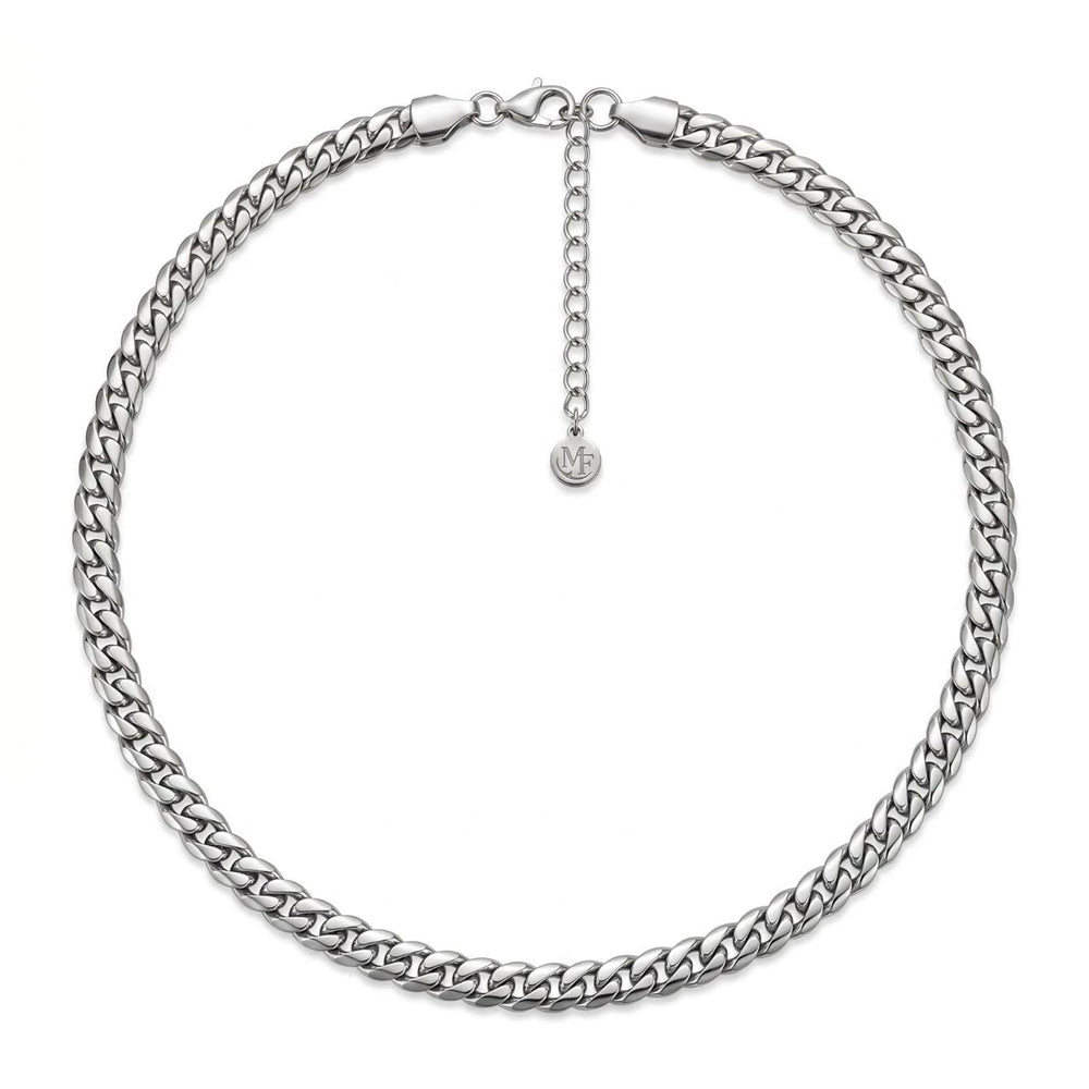 Flat Curb Chain Necklace Silver – Waterproof & Tarnish-Free