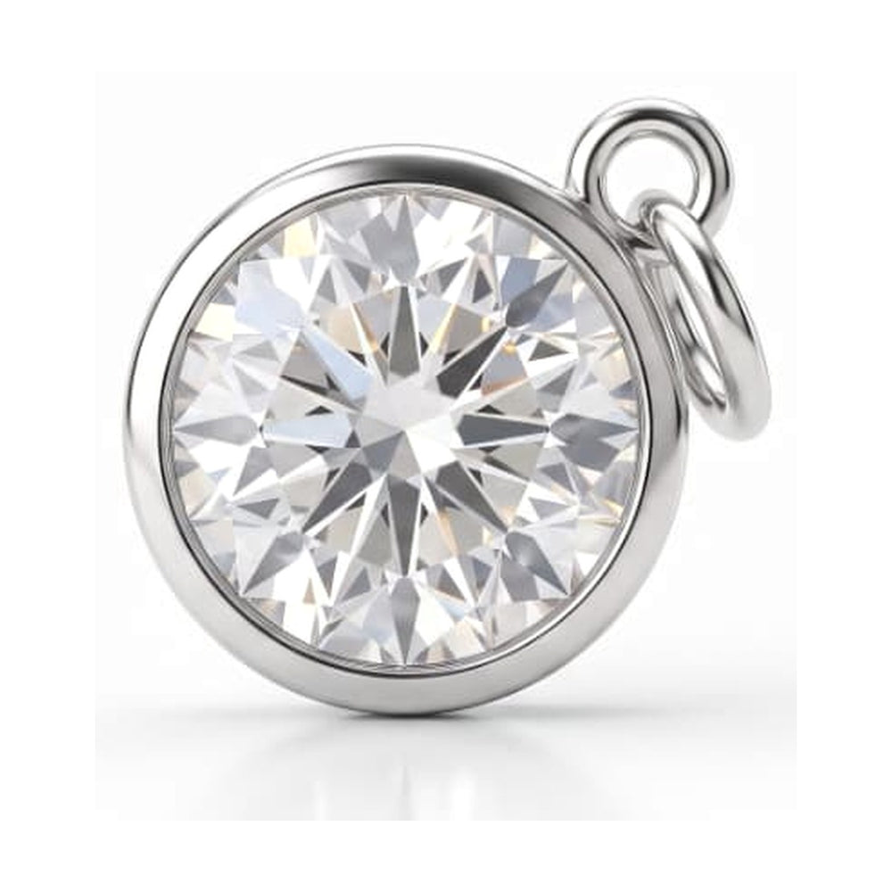Round Glass Solitaire Charm Silver – Waterproof & Tarnish-Free