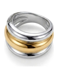 Chunky Ribbed Ring Two Tone – Waterproof & Tarnish-Free