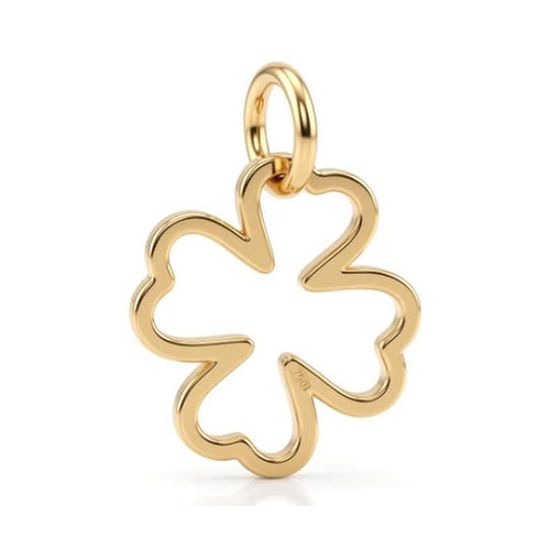 Clover Outline Charm Gold