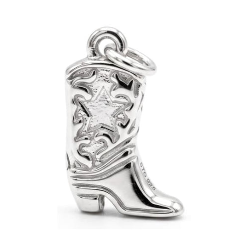 Cowboy Boot Charm Silver