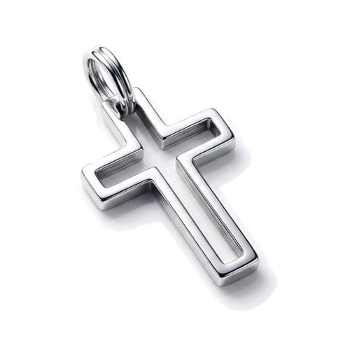 Open-Frame Cross Pendant Silver