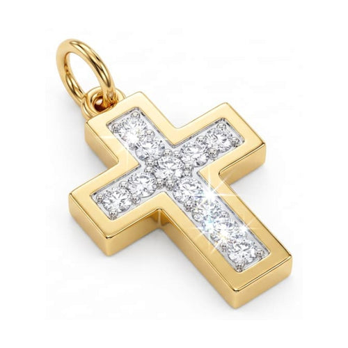 CZ Cross Pendant Gold