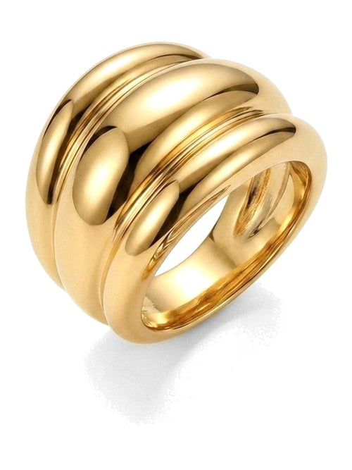 Chunky Ribbed Ring Gold
