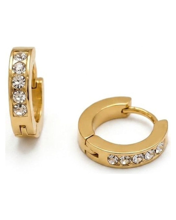 Gold CZ Huggie Hoops (S) – Waterproof & Tarnish-Free