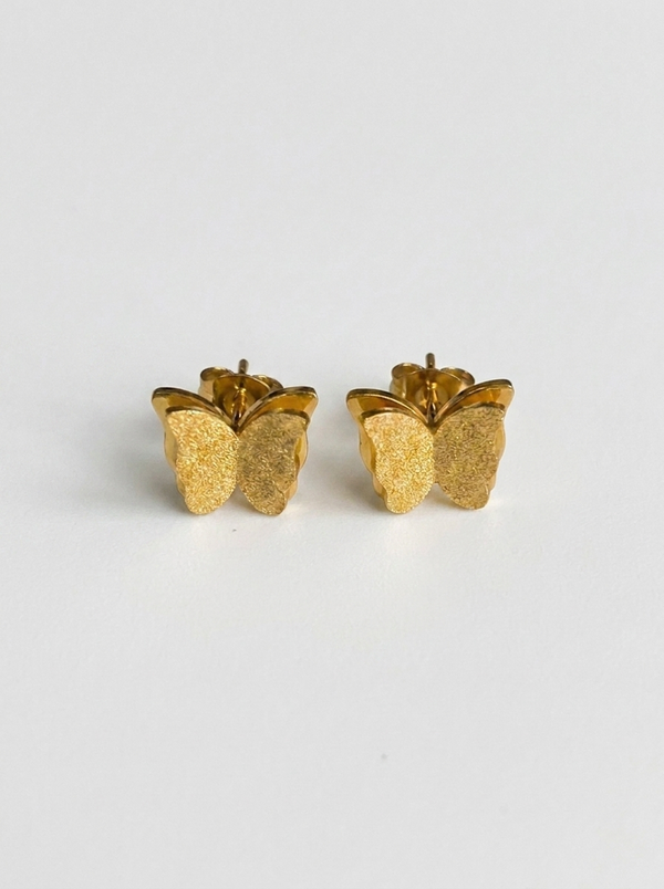 Golden Butterfly Studs