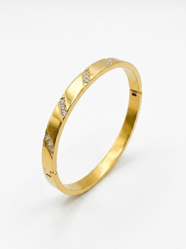 CZ Bangle Accent – Waterproof & Tarnish-Free