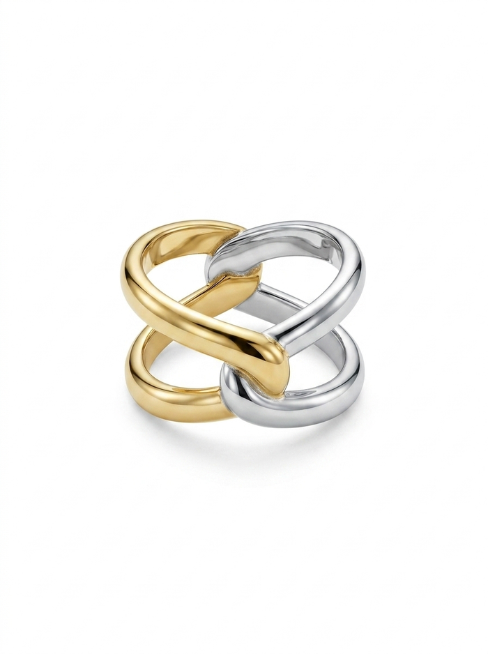 Twisted Wrap Ring Two Tone – Waterproof & Tarnish-Free
