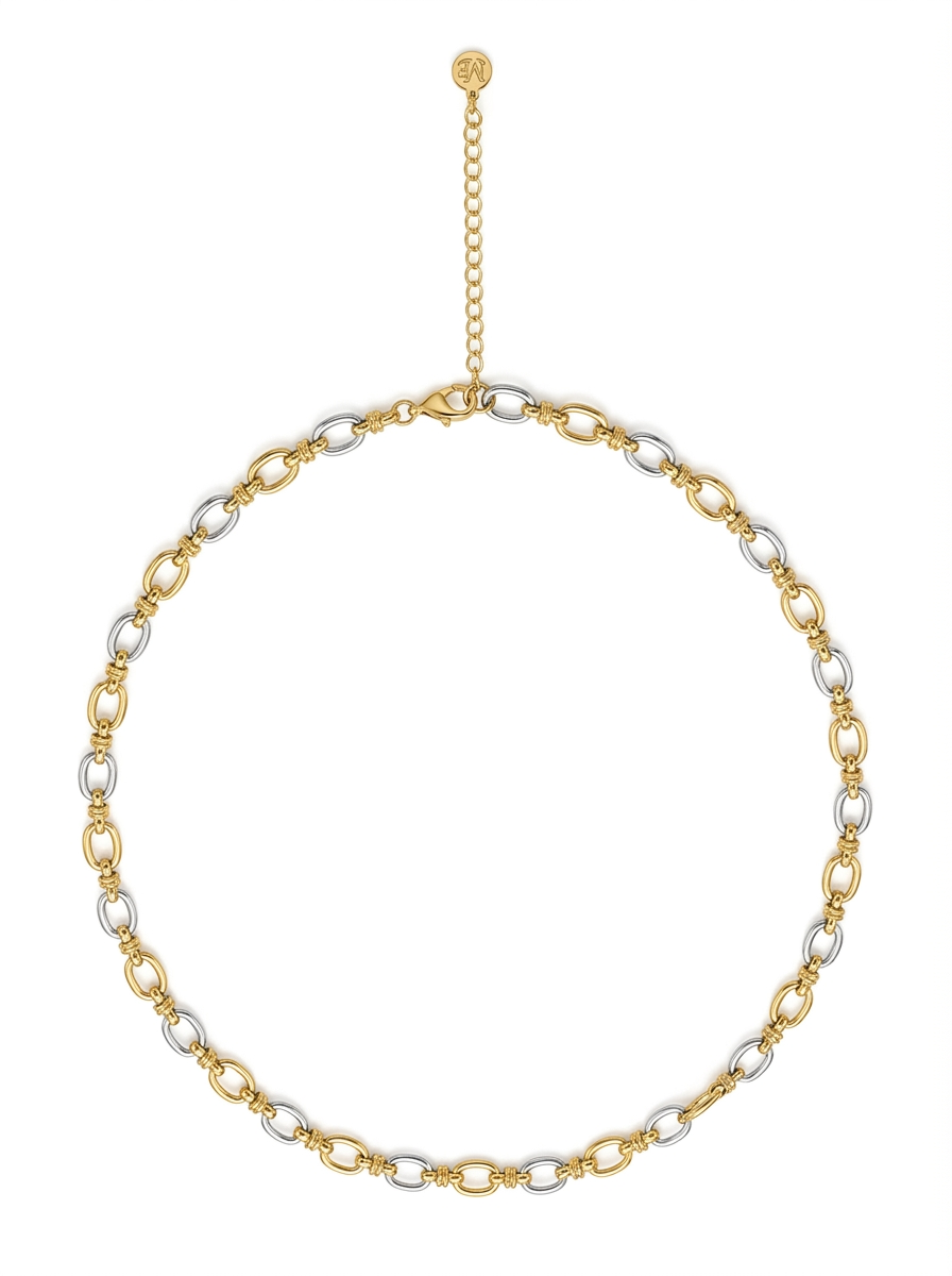 Oval-Link Necklace Two-Tone – Waterproof & Tarnish-Free