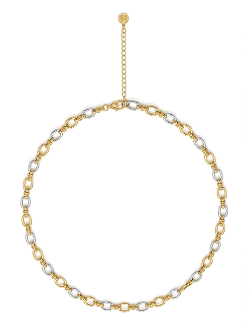 Oval-Link Necklace Two-Tone – Waterproof & Tarnish-Free