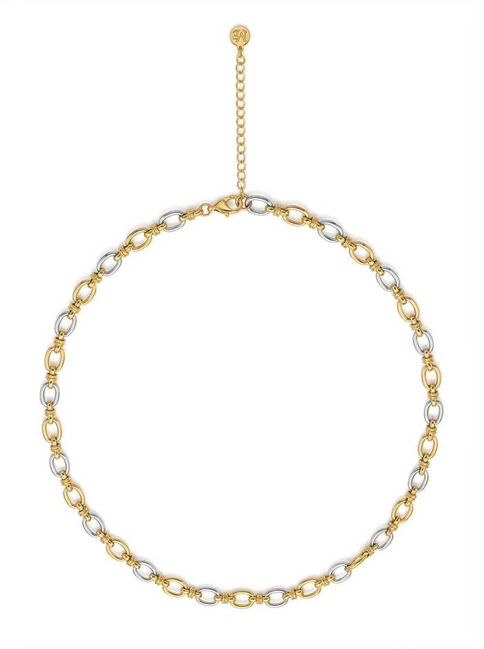 Oval-Link Necklace Two-Tone – Waterproof & Tarnish-Free