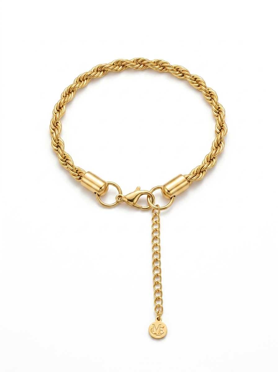 Thick Rope Twist Bracelet – Waterproof & Tarnish-Free