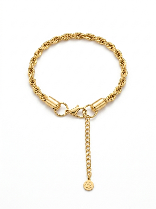 Thick Rope Twist Bracelet – Waterproof & Tarnish-Free