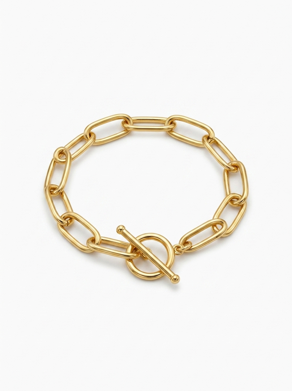Oversized Gold Paperclip Bracelet – Waterproof & Tarnish-Free