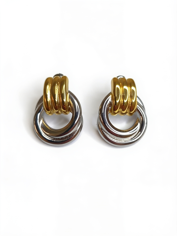 Interlocked Circle Drops Two Tone – Waterproof & Tarnish-Free
