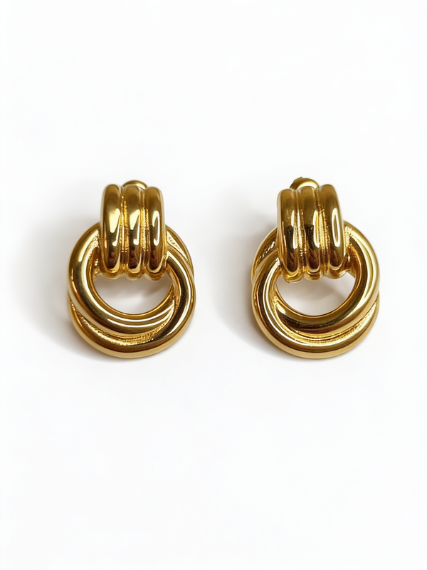 Interlocked Circle Drops Gold – Waterproof & Tarnish-Free