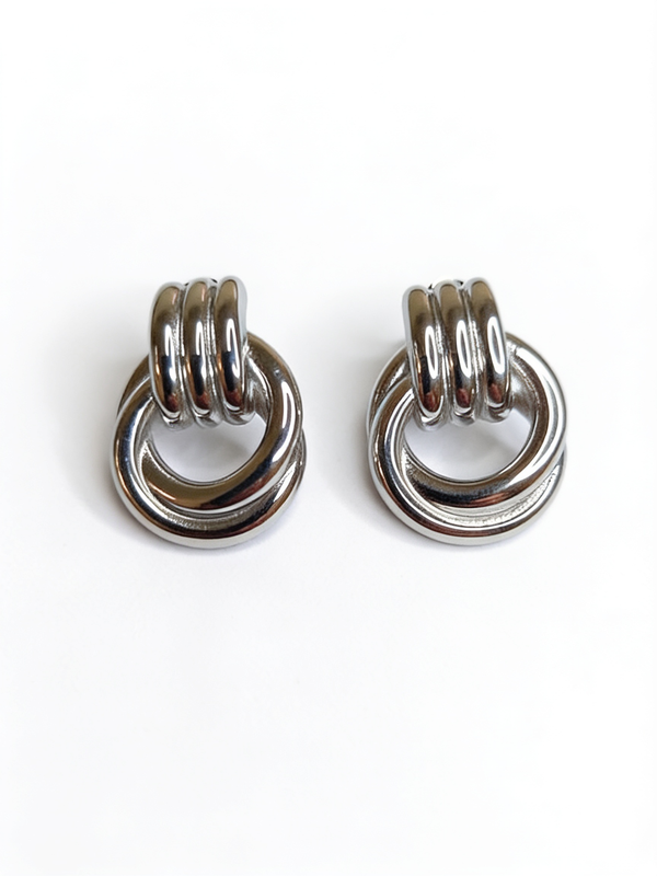 Interlocked Circle Drops Silver – Waterproof & Tarnish-Free