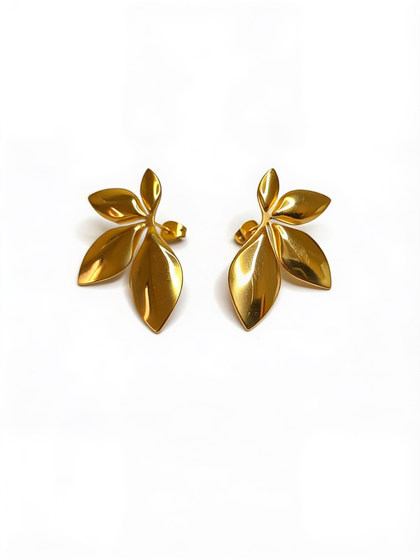 Petal Leaf Studs – Waterproof & Tarnish-Free