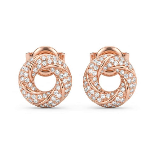 CZ Knot Earrings Rose Gold