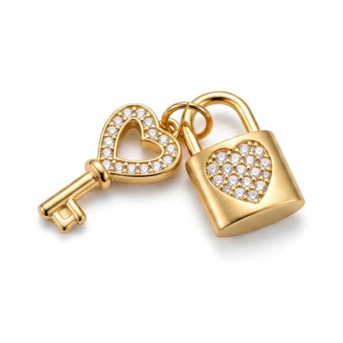 Lock &amp; Key Charm Gold