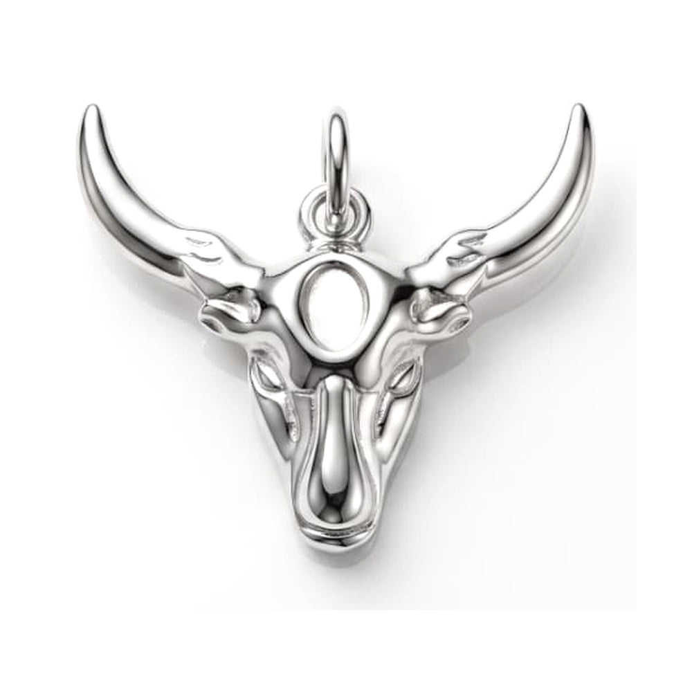 Longhorn Bull Charm Silver – Waterproof & Tarnish-Free