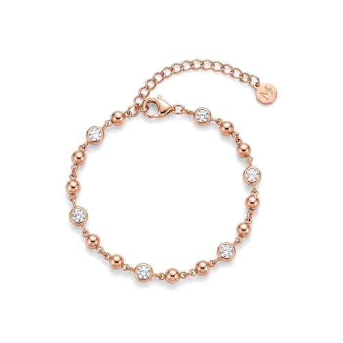 Beaded CZ Bracelet Rose Gold