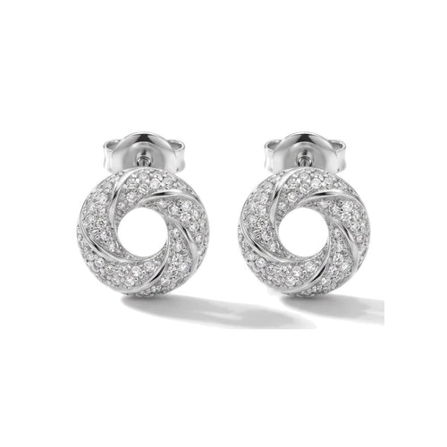 CZ Circle Earring Silver