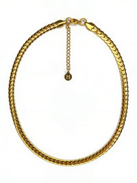 Flat Curb Chain Necklace Gold – Waterproof & Tarnish-Free
