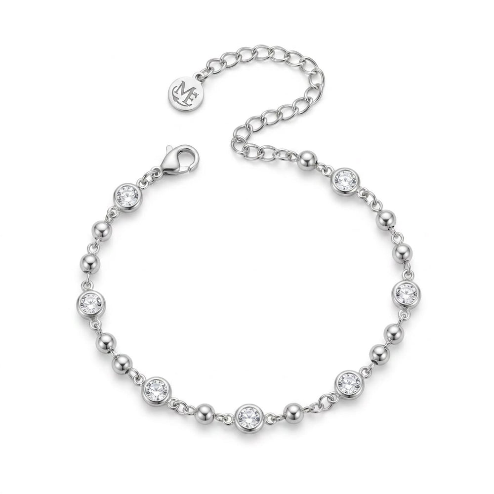 Beaded CZ Bracelet Silver – Waterproof & Tarnish-Free