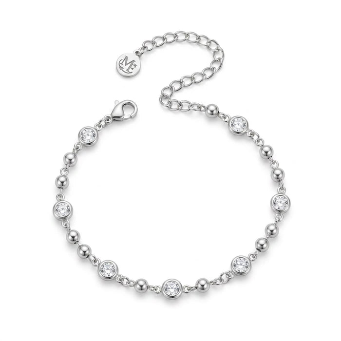 Beaded CZ Bracelet Silver – Waterproof & Tarnish-Free