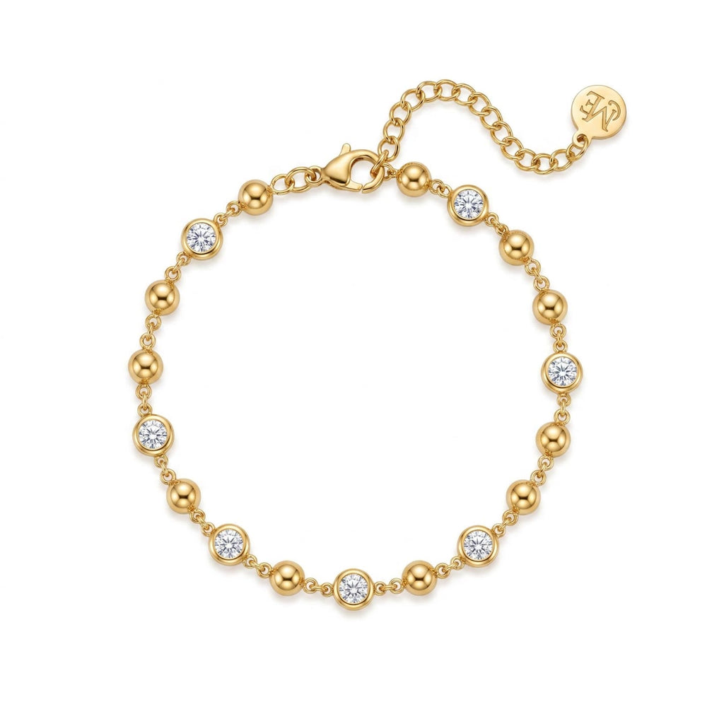 Beaded CZ Bracelet Gold – Waterproof & Tarnish-Free