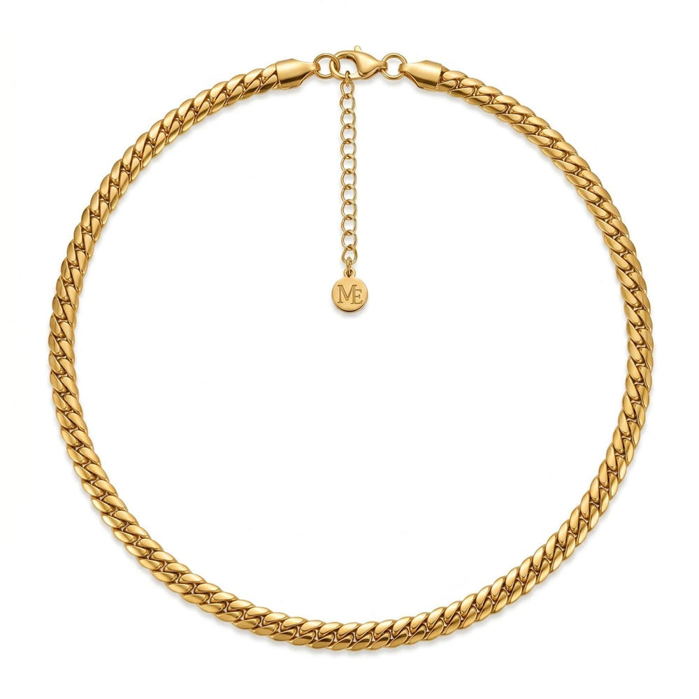 Flat Curb Chain Necklace Gold – Waterproof & Tarnish-Free