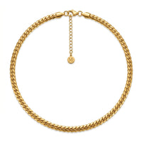 Flat Curb Chain Necklace Gold – Waterproof & Tarnish-Free