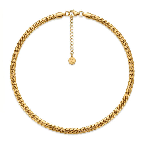 Flat Curb Necklace Gold