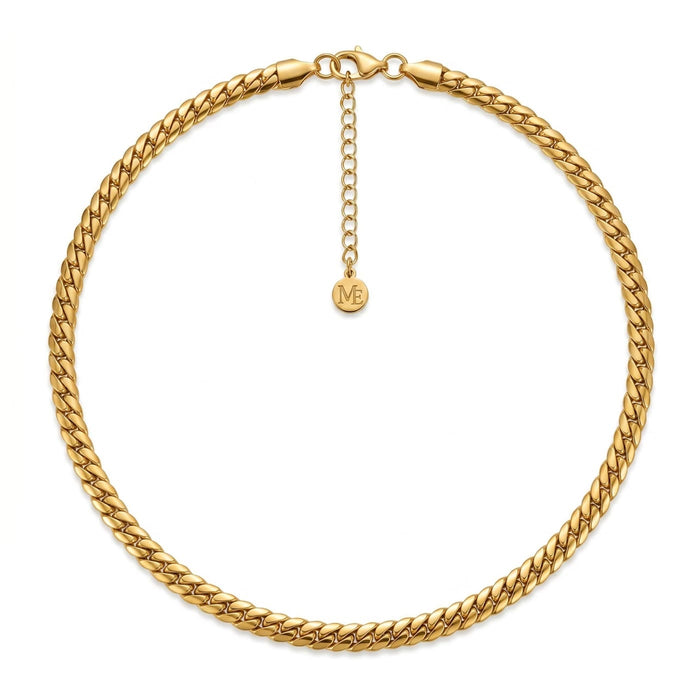 Flat Curb Necklace Gold