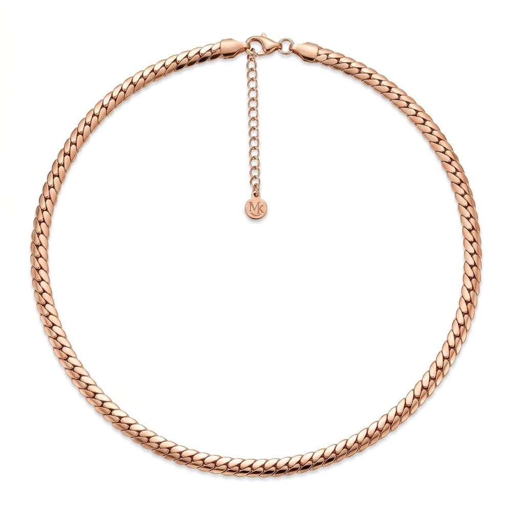 Flat Curb Chain Necklace Rose Gold – Waterproof & Tarnish-Free