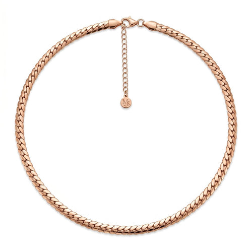 Flat Curb Necklace Rose Gold