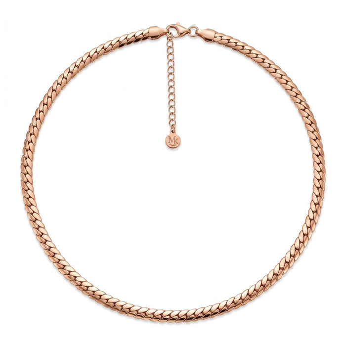 Flat Curb Necklace Rose Gold