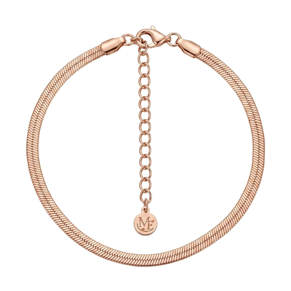 3mm Herringbone Bracelet Rose Gold – Waterproof & Tarnish-Free