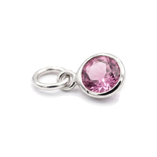Pink CZ Charm Silver