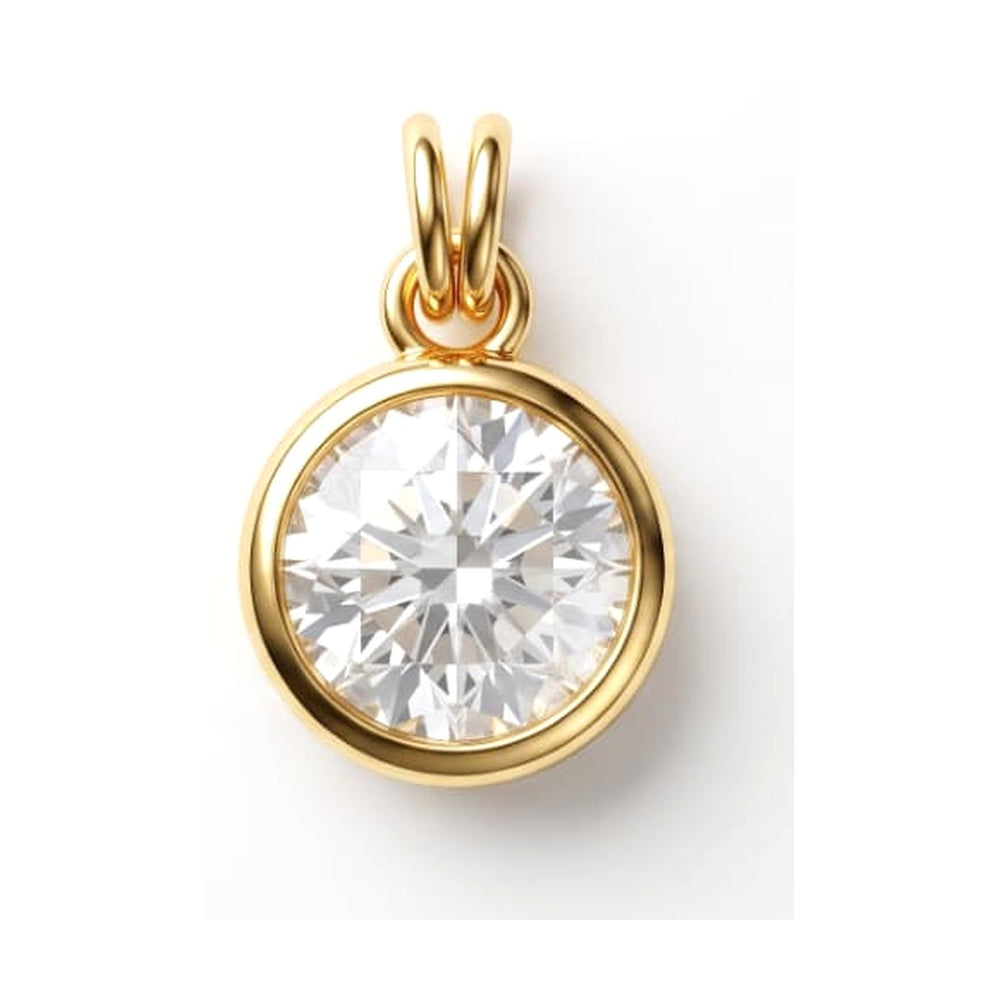 Round CZ Solitaire Charm Gold – Waterproof & Tarnish-Free