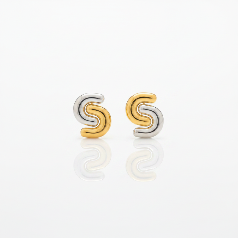 S-Curve Two-Tone Studs