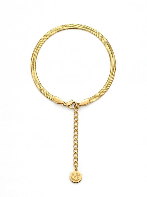 Herringbone Bracelet Gold white