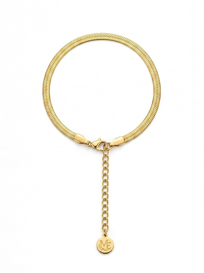 Herringbone Bracelet Gold white